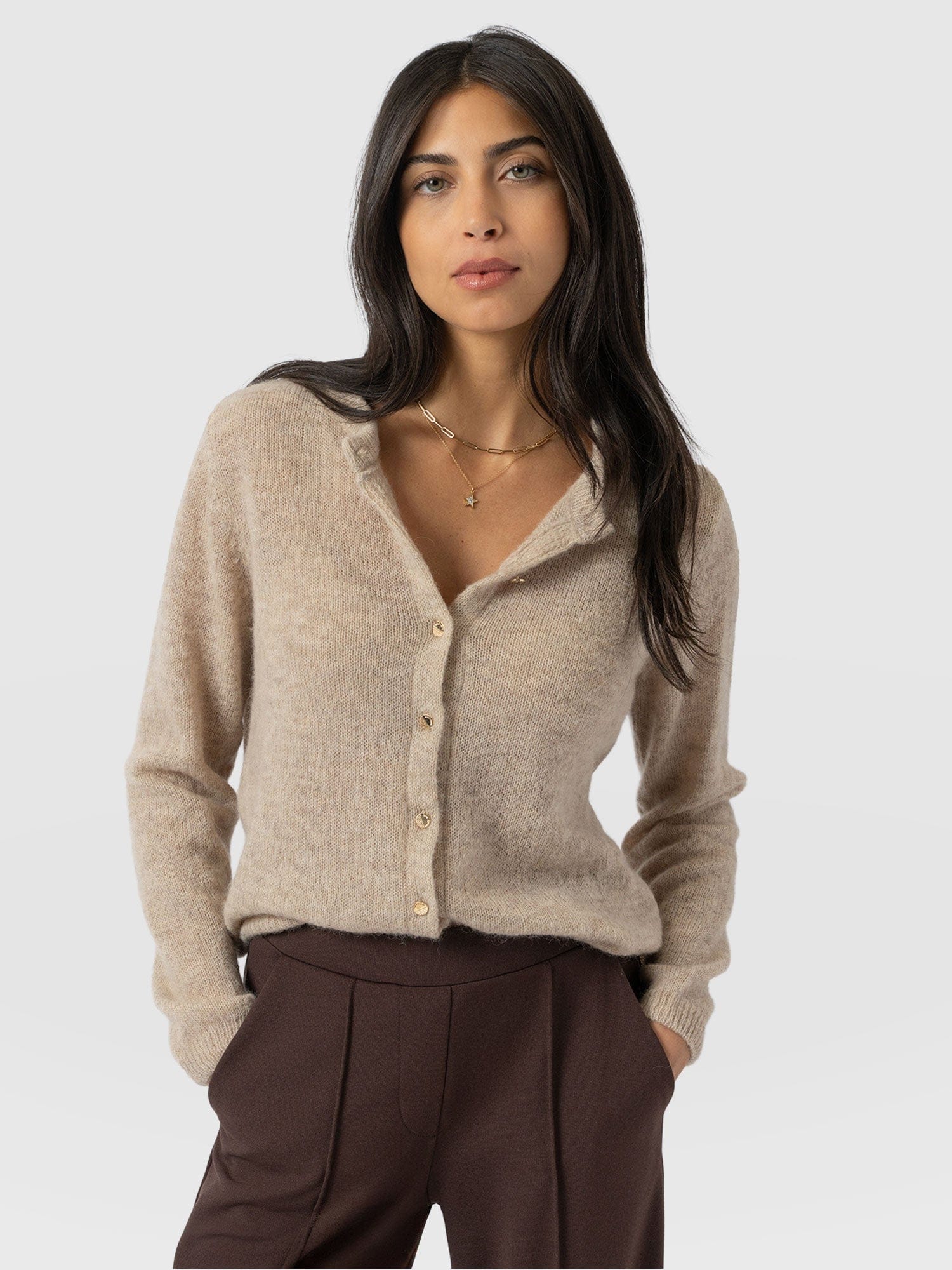 Ariella Cardigan Beige - Women's Cardigans | Saint + Sofia® EU